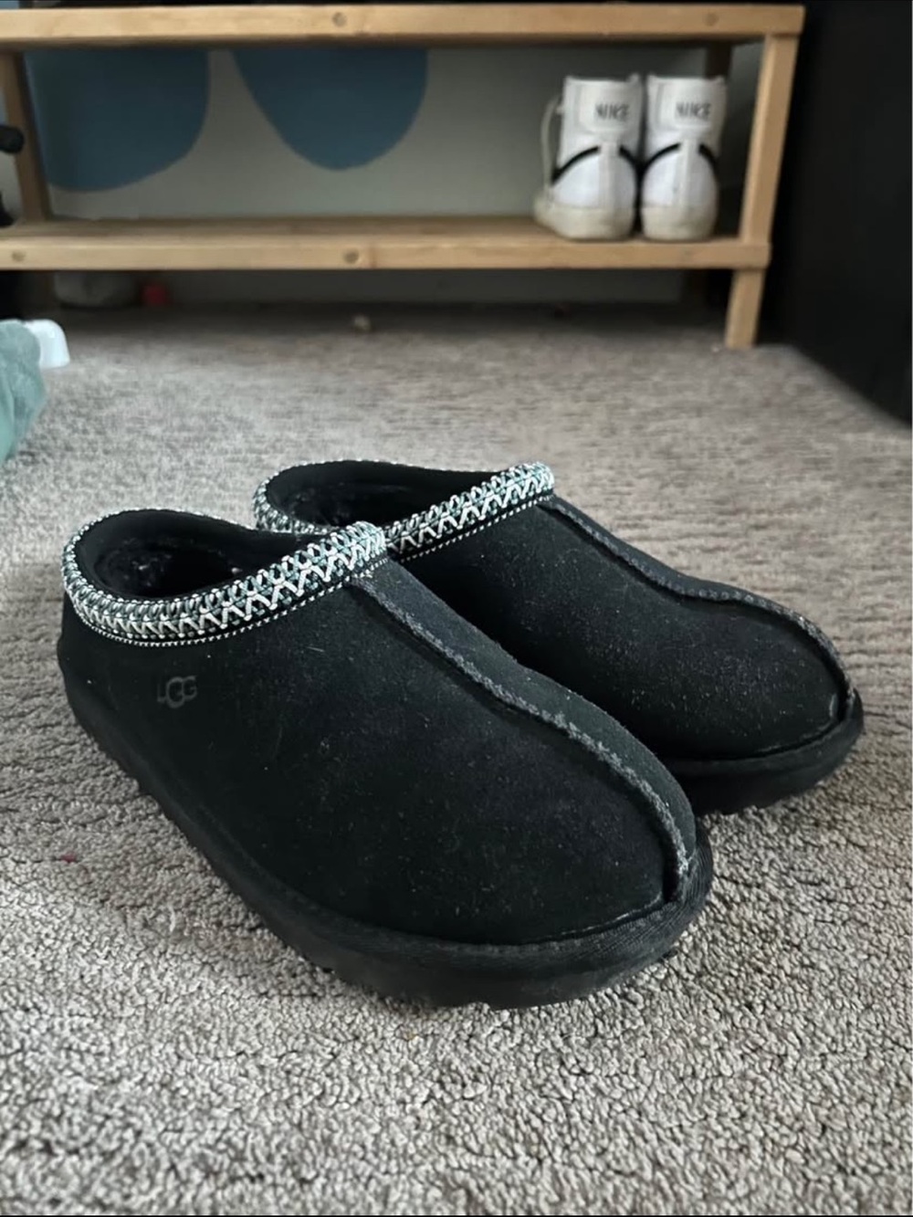 UGG Black Slip-On Mule with Iridescent Trim